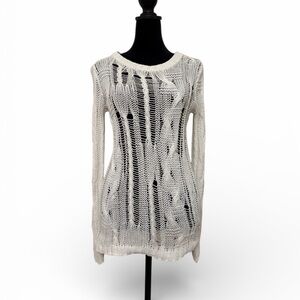Michael Kors White Open-Knit Sweater XXS